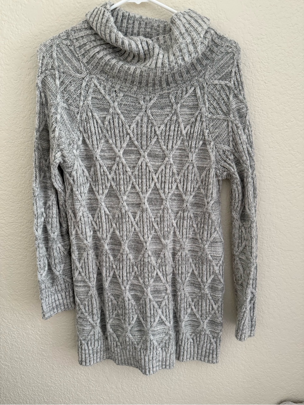 Isabel Maternity by Ingrid & Isabel Grey Cable Knit Cowl Sweater